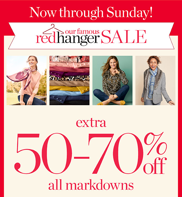 Now Through Sunday! Extra 50-70% off all Markdowns | Shop Sale