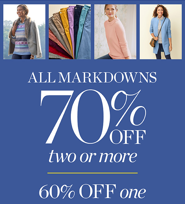 All Markdowns 70% off two or more | 60% off one Shop Sale