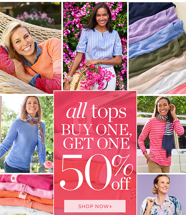 All Tops Buy One, Get One 50% off | Shop Now