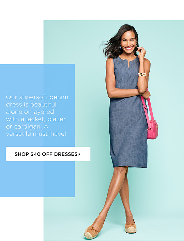 $40 off Dresses & Skirts (regular price) Shop Now