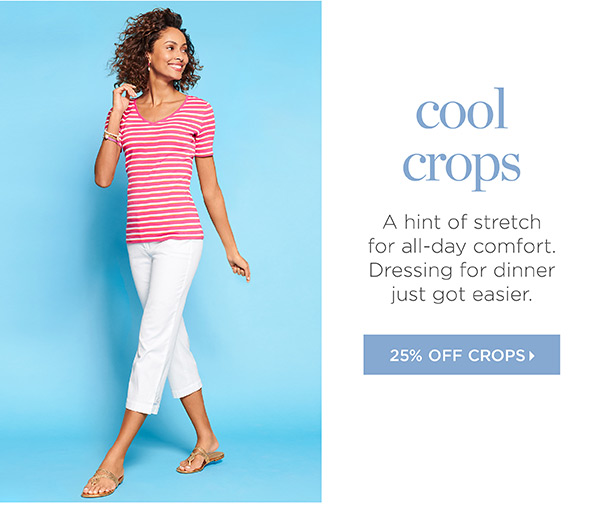25% off Crops. Shop now