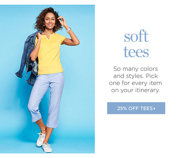 25% off Tees. Shop now
