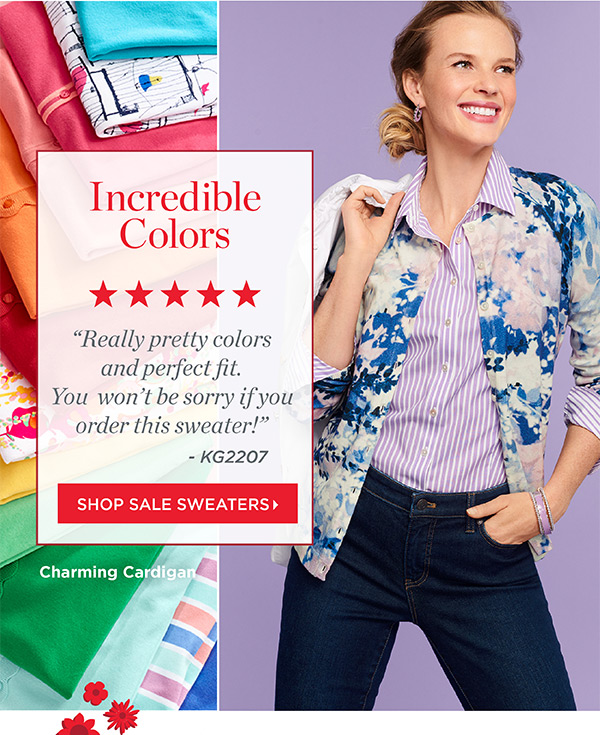 Our Summer Red Hanger Sale! Extra 25% off markdown sweaters. On top of an extra 40% off markdowns! Shop Sale Sweaters