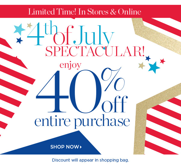 Limited Time! Enjoy 40% off entire purchase. Shop New Arrivals