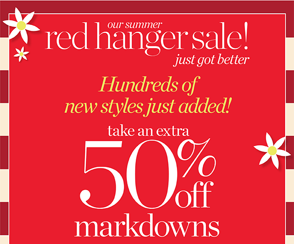 Going On Now. Red Hanger 50% off Markdowns | Shop Sale