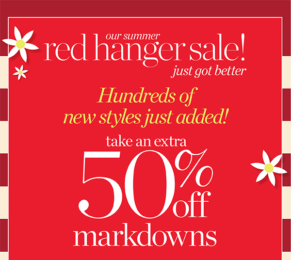 Going On Now. Red Hanger 50% off Markdowns | Shop Sale