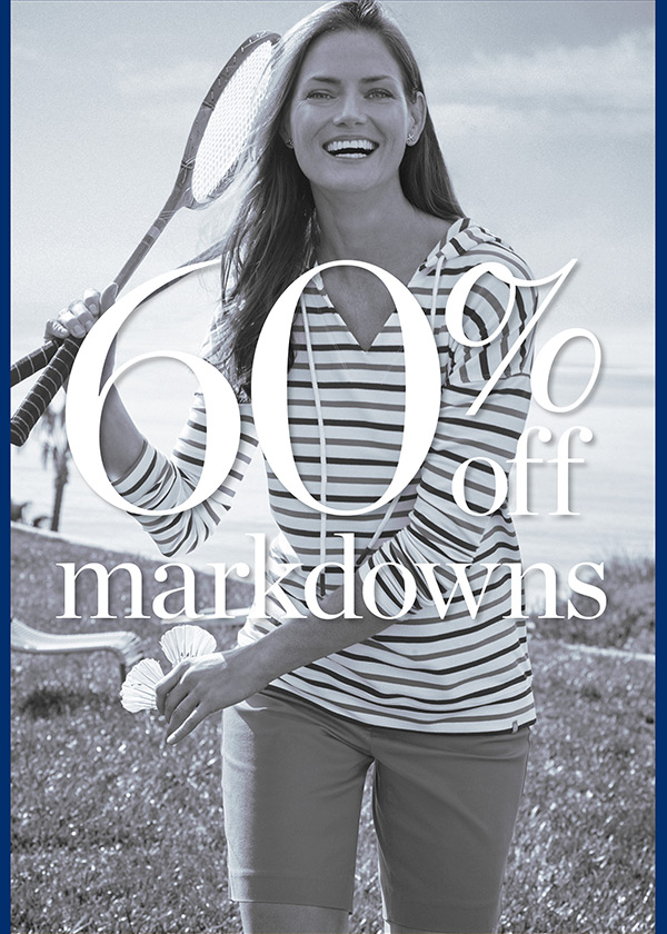 End of Season Clearance. 60% off markdowns. Shop Sale