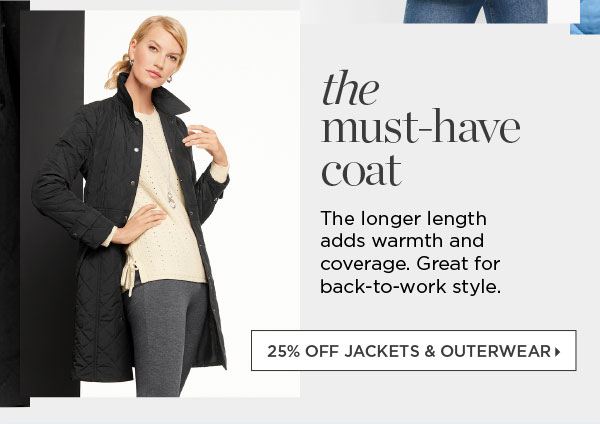 25% off Jackets & Outerwear