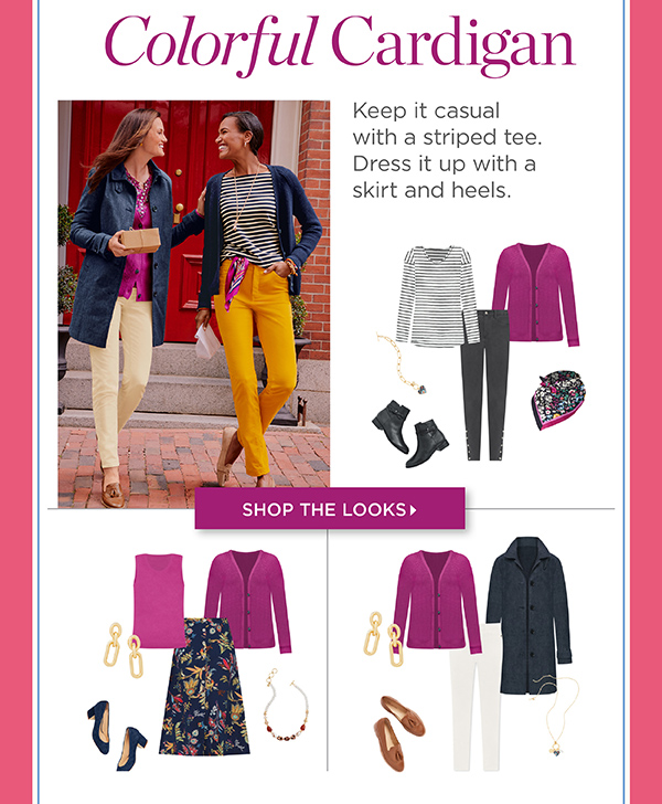 Colorful Cardigan. Shop The Looks