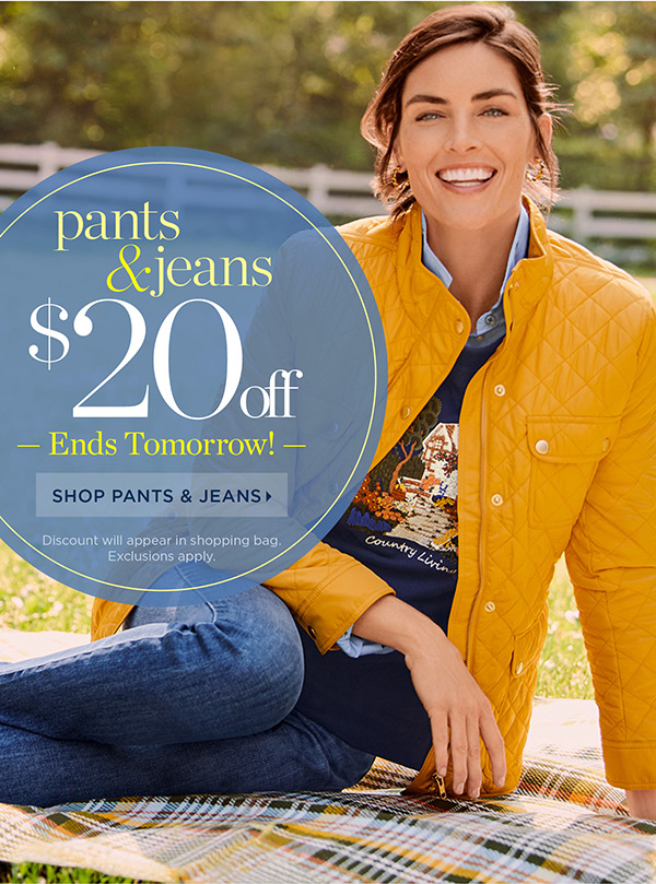 Pants & Jeans $20 off. Ends Tomorrow! | Shop Pants & Jeans