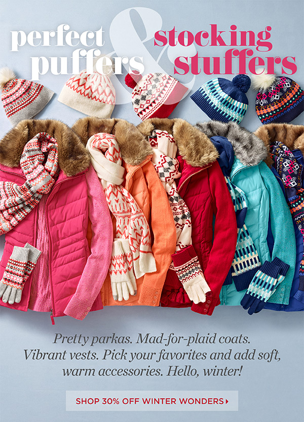 Winter Wonders! 30% off regular price outerwear & cold-weather accessories | Shop Now