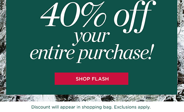 Combines with 40% off your entire purchase! Shop Now