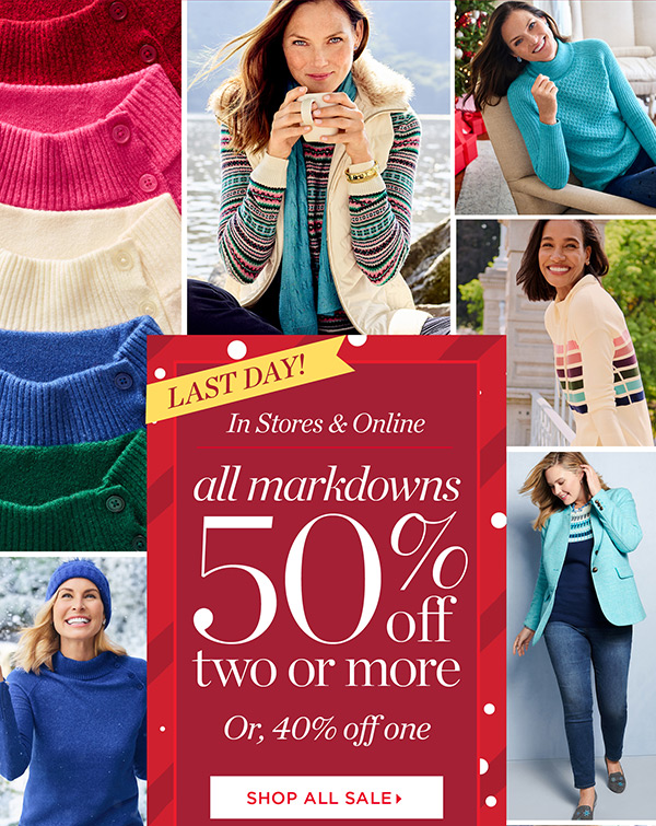 Our Winter Red Hanger Sale! All Markdowns 50% off two or more. Shop Sale