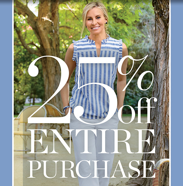 25% off Entire Purchase. Shop Flash