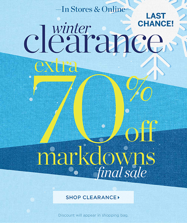 Clearance markdowns online