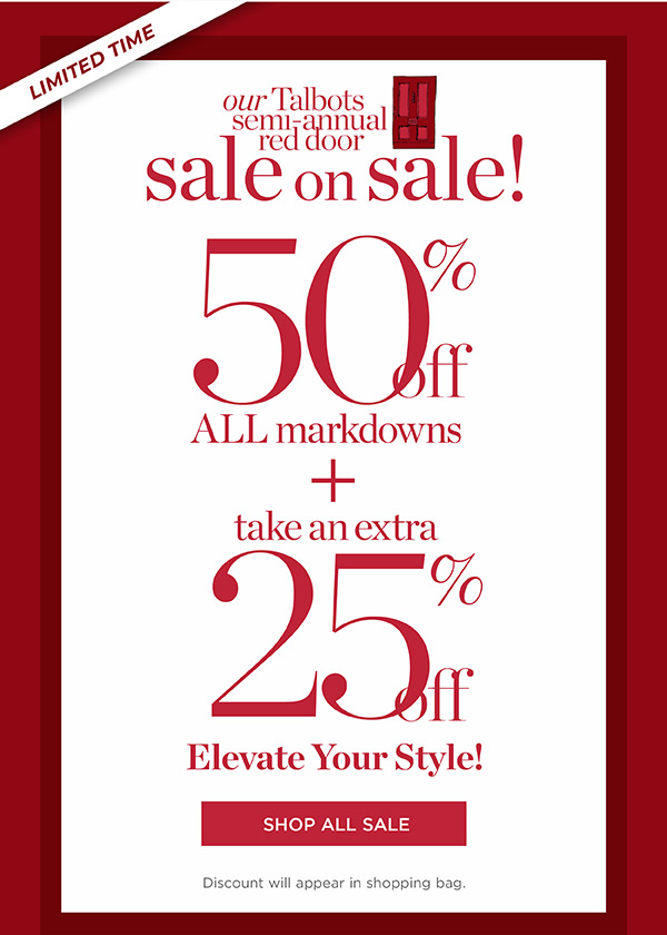 50% off All Markdowns + Extra 25% off | Shop All Sale
