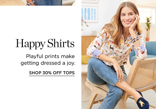 30% off Tops (regular price) | Shop Now