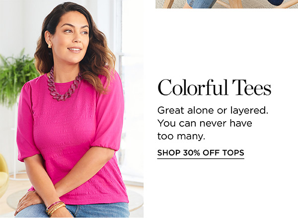 30% off Tops (regular price) | Shop Now