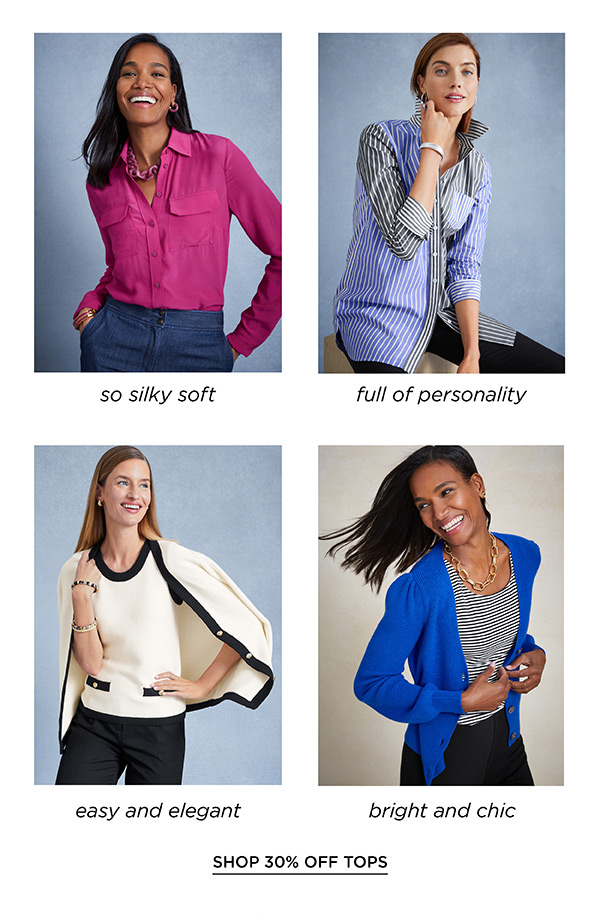 30% off Tops (regular price) | Shop Now