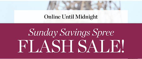 Online Until Midnight Sunday Savings Spree Flash Sale! $50 off every $200 | Shop Flash