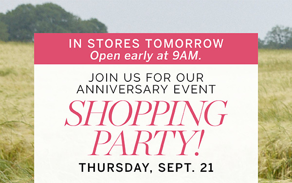 Join Us for our Anniversary Event Shopping Party!