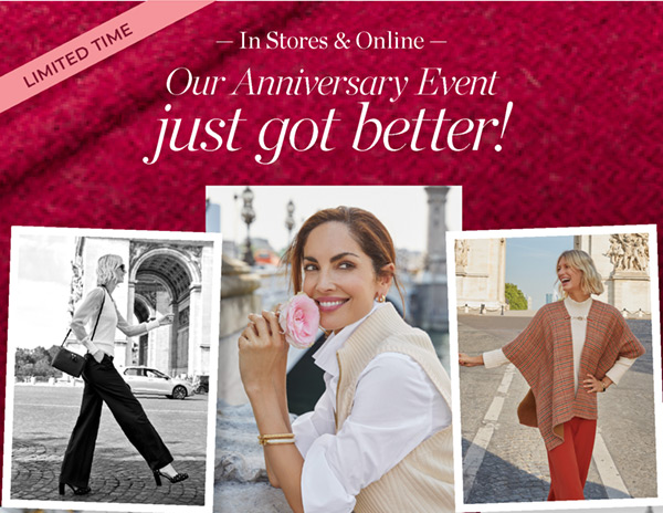 Our Anniversary Event just got better! 40% off one item (regular price) Plus, 25% off everything else! Shop Now | Use Code: FALL