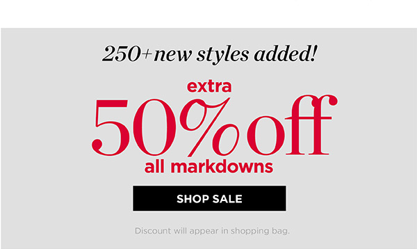 Extra 50% off all markdowns | Shop Now