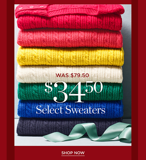 Shop $34.50 Select Sweaters