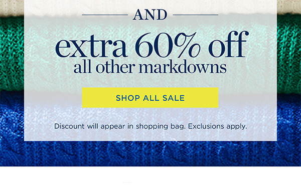 Extra 60% off all other markdowns | Shop All Sale