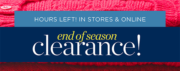 End of Season Clearance!