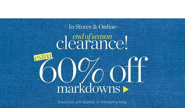 Extra 60% off all other markdowns. Shop All Sale