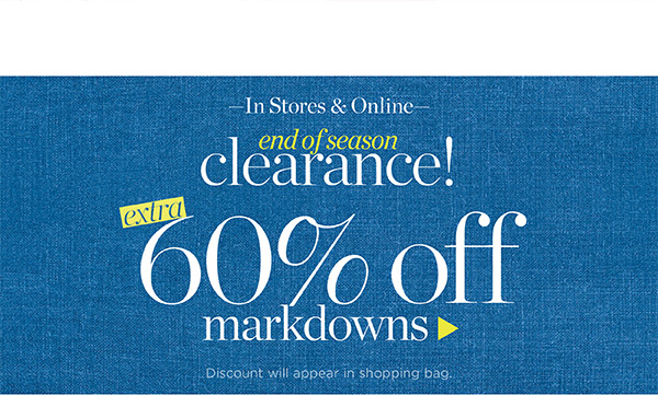 Extra 60% off all other markdowns. Shop All Sale