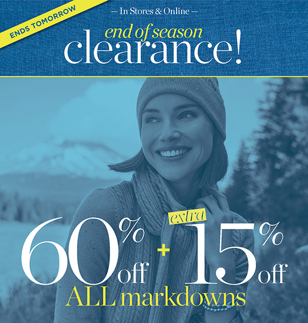 Extra 60% off + extra 15% off all markdowns. Shop Sale