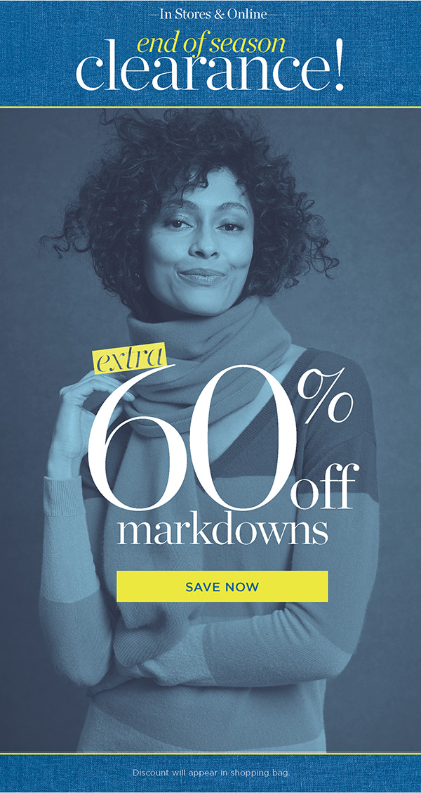 Extra 60% off all markdowns. Shop Sale