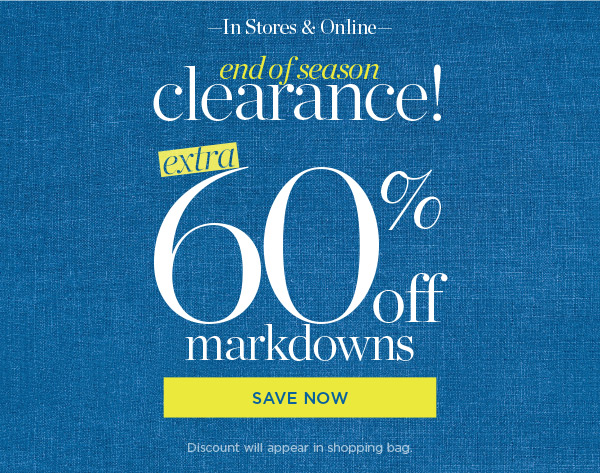 Extra 60% off all markdowns. Shop Sale