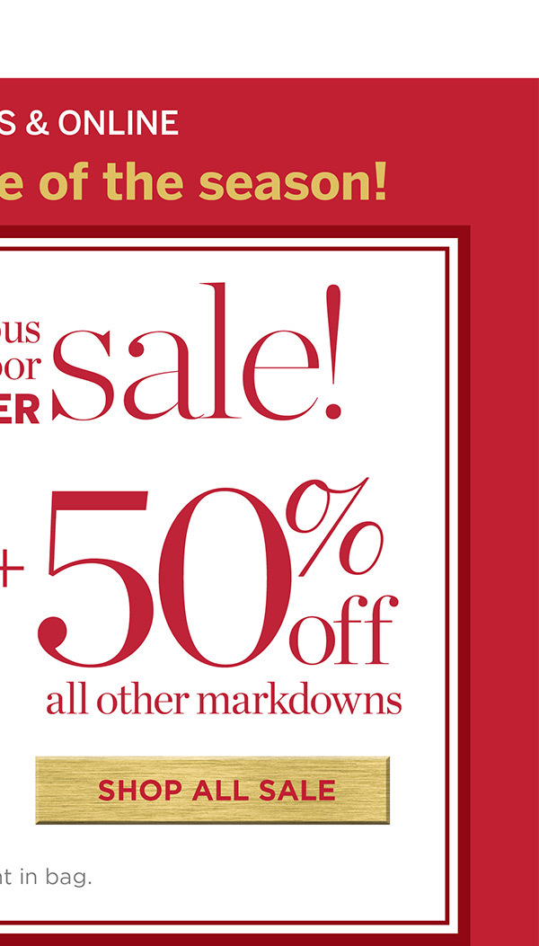 50% off all other markdowns | Shop All Sale