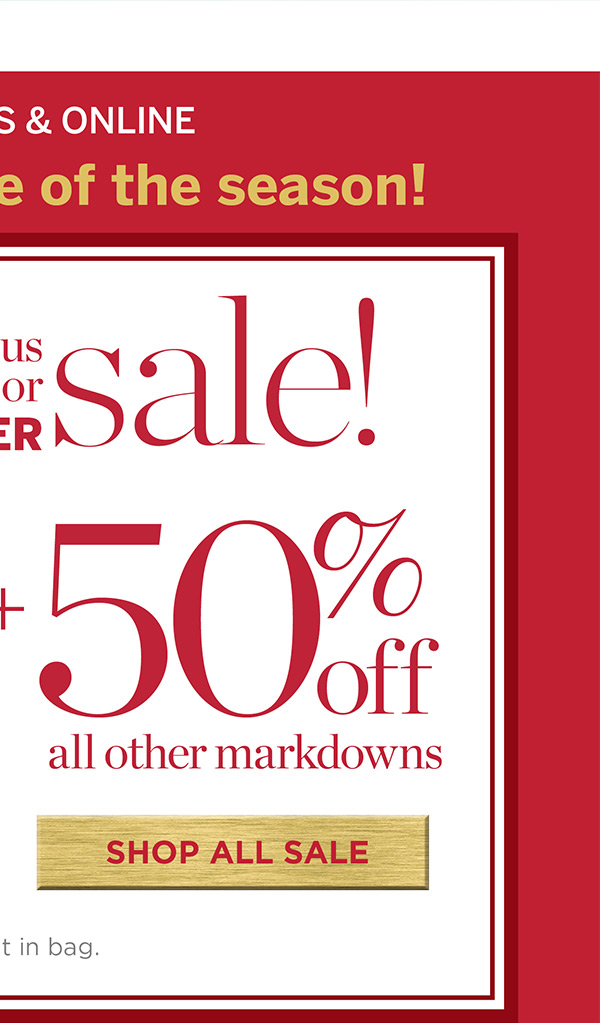 50% off all other markdowns | Shop All Sale