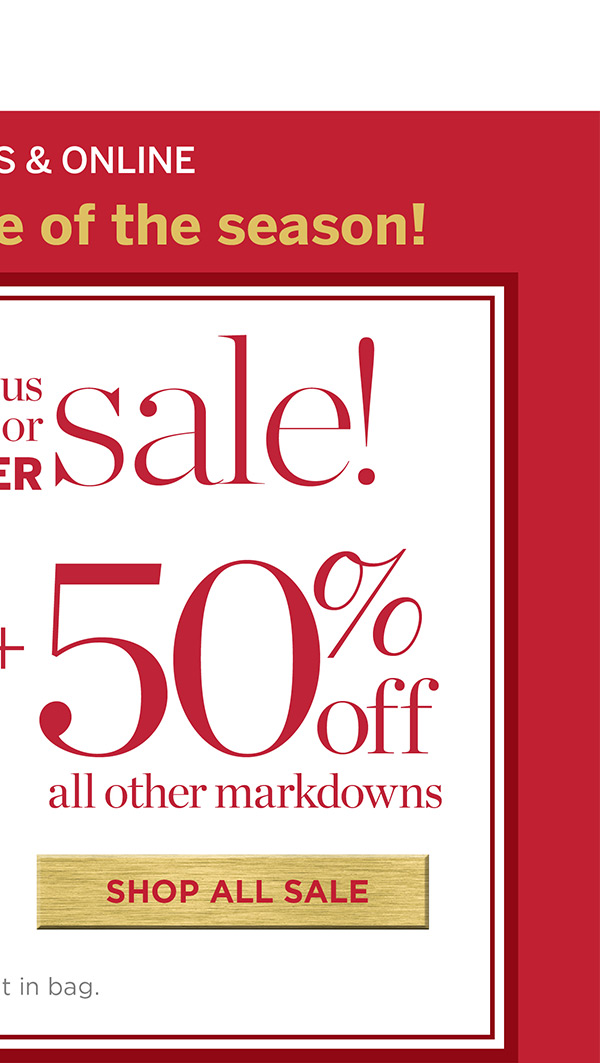 50% off all other markdowns | Shop All Sale