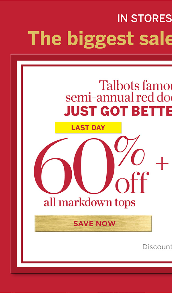 In Stores & Online 60% off Markdown Tops | Save Now
